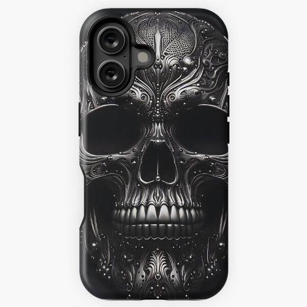 Mystical death feather skull design with intricate details iPhone Robuste Hülle