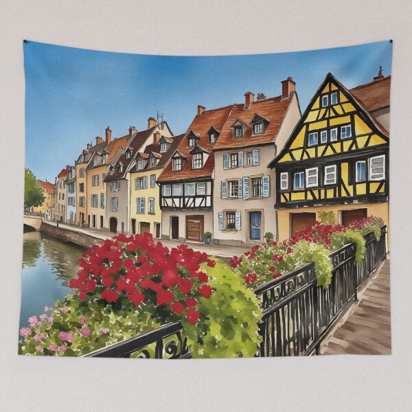 Item preview, Colmar France Watercolor designed and sold by Magnolia Valley Art.