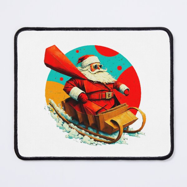 Item preview, Christmas Santa Sled , Retro Santa Claus , Vintage Holiday , Cool Santa on Sled, Unique Xmas Gift designed and sold by Indyadizine.