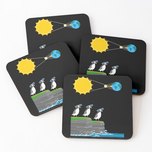 Item preview, Solar eclipses illustration eclipse glasses Puffin lover  designed and sold by Artstastic.
