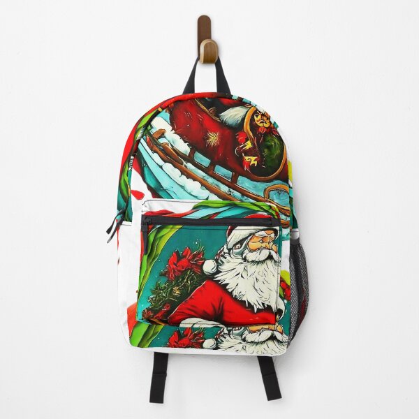Artikelvorschau, Weihnachtsmann, Weihnachtsmannschlitten, festliche Weihnachtsgrafik, Weihnachtsstimmung, Weihnachtsmann auf Schlitten entworfen und verkauft von Indyadizine.