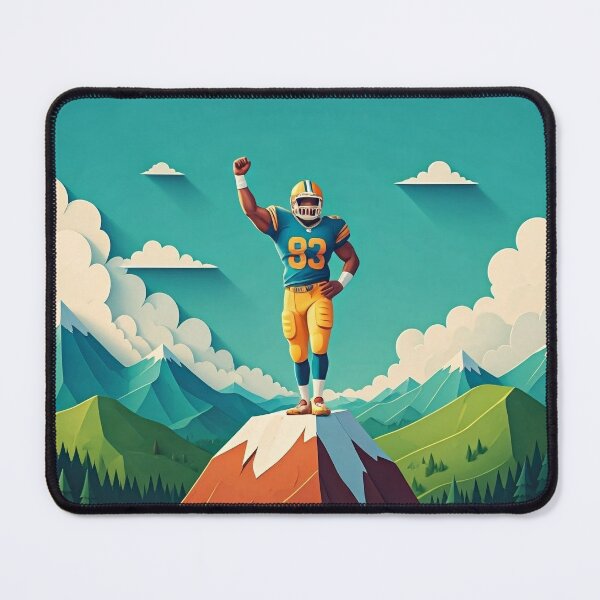 Item preview, Triumphant Football Player on Mountain Peak – Bold Sports Art designed and sold by ashrafzain.