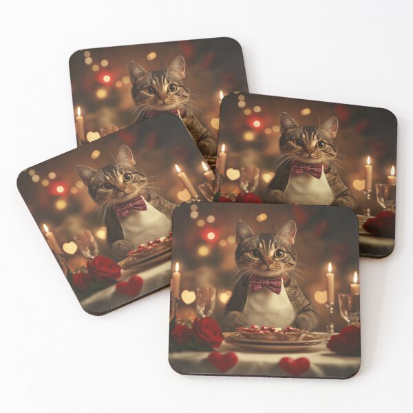 Item preview, Romantic Cat Chef Serving a Valentine's Day Feast designed and sold by Juli M..