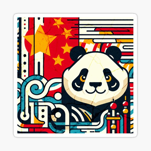 Aperçu de l'œuvre Drapeau chinois et panda créée et vendue par Kaigorshirts.