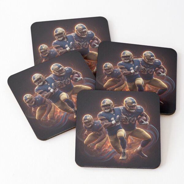 Item preview, Dynamic American Football Trio Illustration - Vibrant Action Artwork designed and sold by ashrafzain.