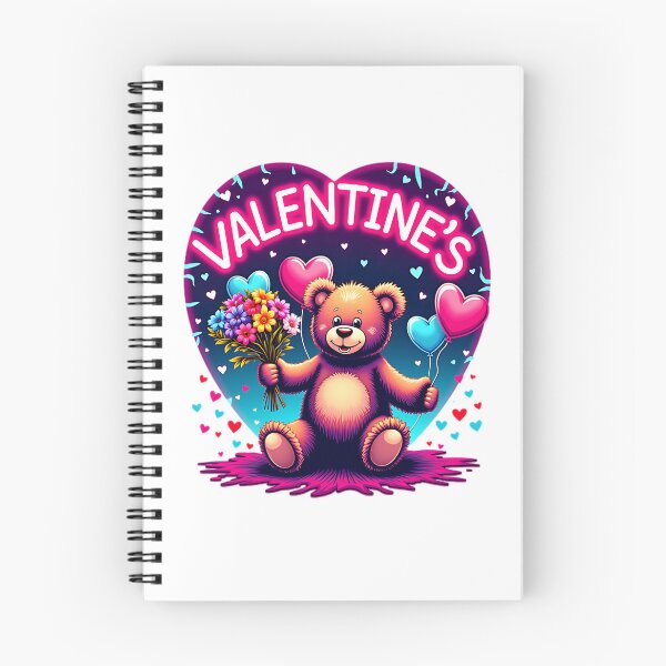 Item preview, Valentines Day Teddy Bear with Flowers and Balloons designed and sold by MysticalSVK.