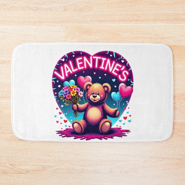 Item preview, Valentines Day Teddy Bear with Flowers and Balloons designed and sold by MysticalSVK.