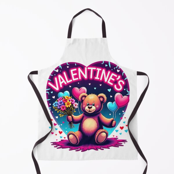 Item preview, Valentines Day Teddy Bear with Flowers and Balloons designed and sold by MysticalSVK.