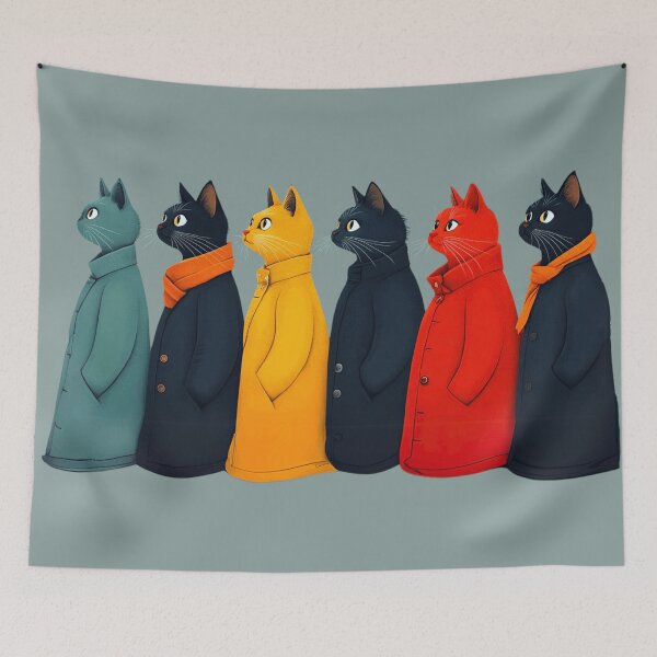 Item preview, CATS WEARING TRENDY WINTER COATS 2025 COLLECTION designed and sold by NikoDeeko.