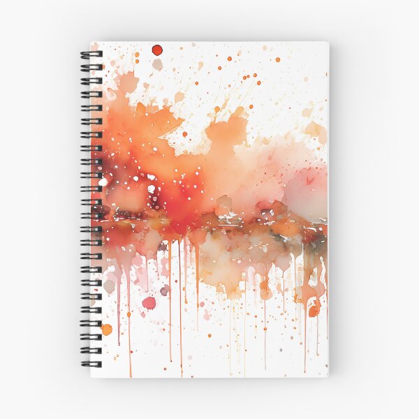 Item preview, Watercolor illustration of mix of orange and brown splashes, suggesting motion and artistic chaos Generative Ai. designed and sold by homydesign.