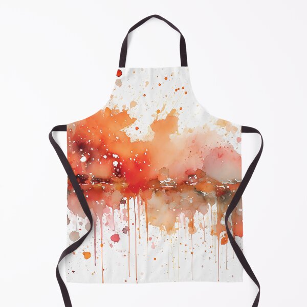 Item preview, Watercolor illustration of mix of orange and brown splashes, suggesting motion and artistic chaos Generative Ai. designed and sold by homydesign.