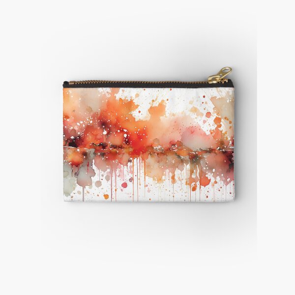 Item preview, Watercolor illustration of mix of orange and brown splashes, suggesting motion and artistic chaos Generative Ai. designed and sold by homydesign.