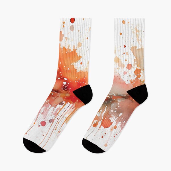 Item preview, Watercolor illustration of mix of orange and brown splashes, suggesting motion and artistic chaos Generative Ai. designed and sold by homydesign.