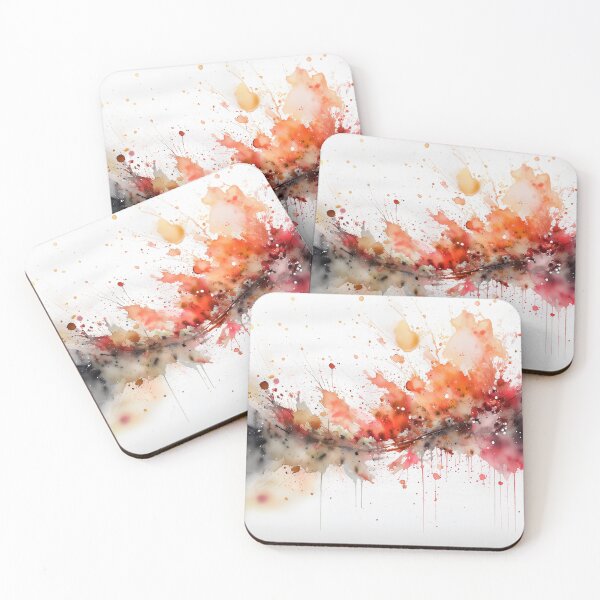 Item preview, Watercolor illustration of mix of orange and brown splashes, suggesting motion and artistic chaos Generative Ai. designed and sold by homydesign.