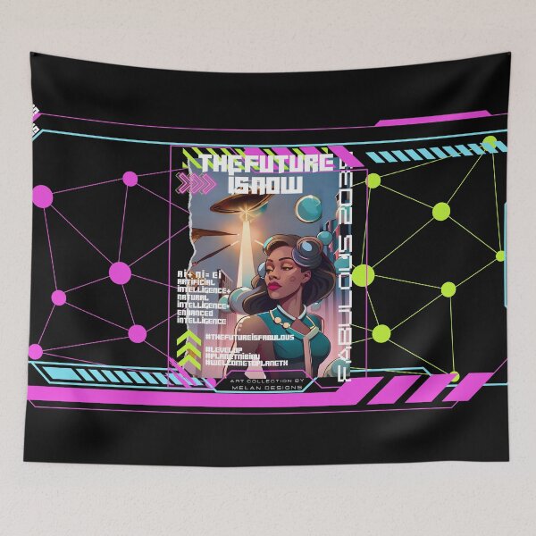 Item preview, The Future Is Now Fabulous Woman Futuristic Cyberpunk  designed and sold by Melan Designs.