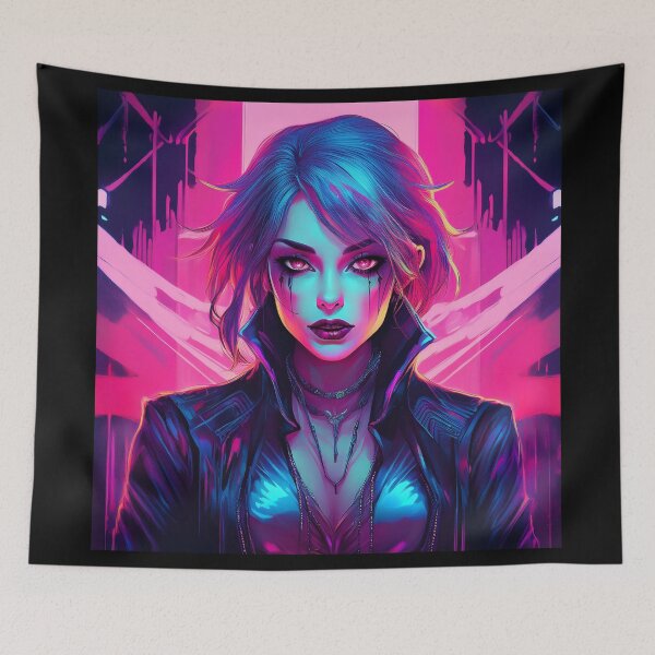 Item preview, Graffiti synthwave Female Vampire Goddess designed and sold by Boxing Kangaroo Retail Company.