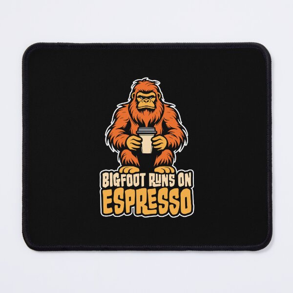 Item preview, Bigfoot Runs on Espresso Coffee Sticker Funny Cartoon designed and sold by Guerrilla-Dx.