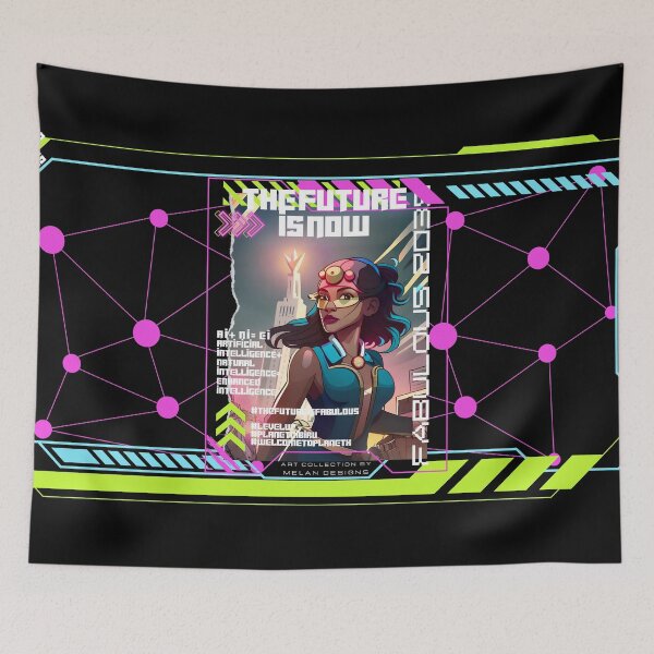 Item preview, Fabulous Woman Cyberpunk Futuristic The Future Is Now  designed and sold by Melan Designs.