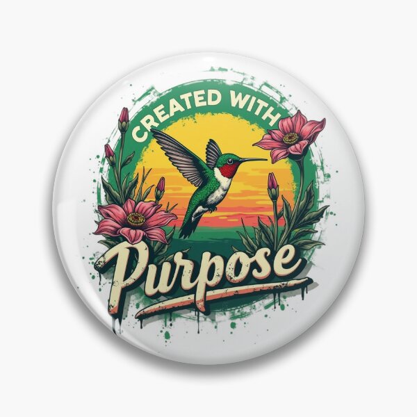 Item preview, Created with Purpose, Hummingbird, Flowers Art  designed and sold by Faithloveshop.