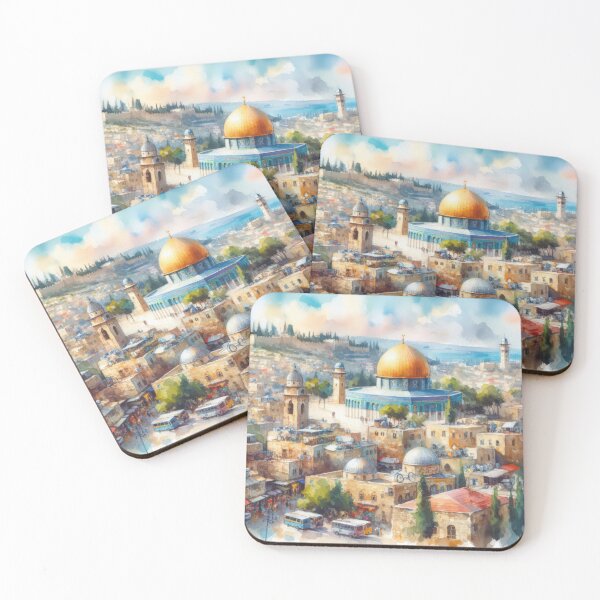Item preview, al-aqsa al-quds retro vintage watercolor painting designed and sold by Slice Of Seed.