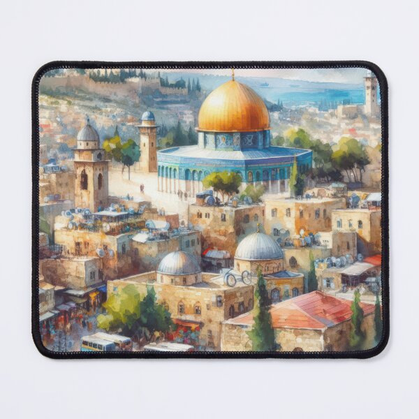 Item preview, al-aqsa al-quds retro vintage watercolor painting designed and sold by Slice Of Seed.