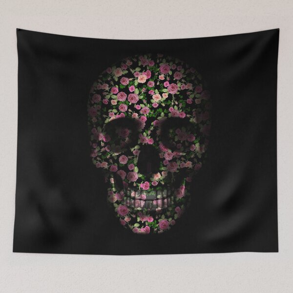 Item preview, SKULL FLOWERS PINK AND GREEN designed and sold by RonaldoMarques.