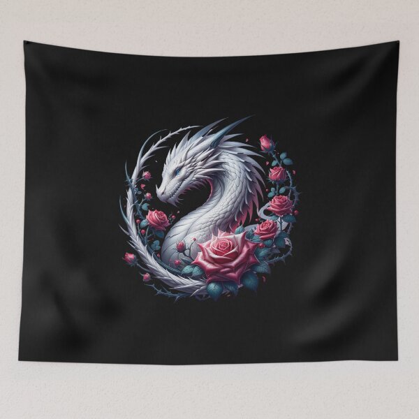 Item preview, White Dragon With Roses and Thorns designed and sold by taratops.