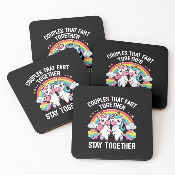 Item preview, Couples That Fart Together Stay Together - Cute Unicorn Rainbow designed and sold by chantastical.