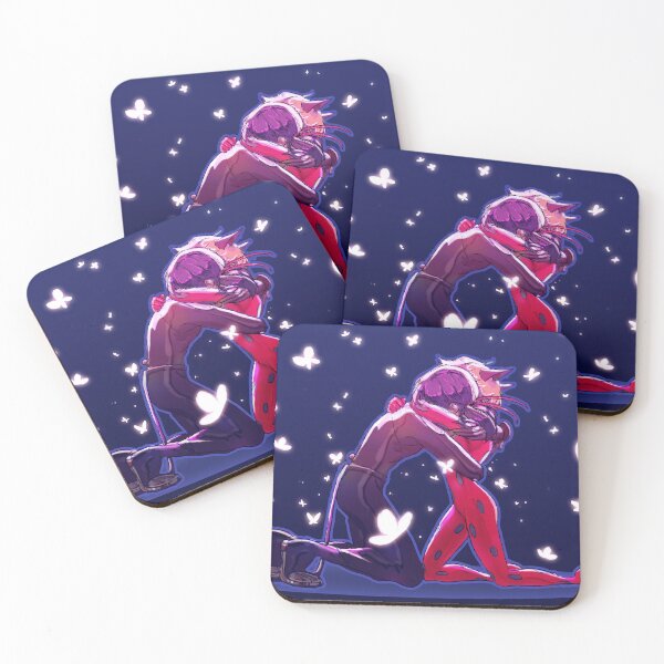 Item preview, catboy and girl hugging in the butterflies designed and sold by queenlypirate.