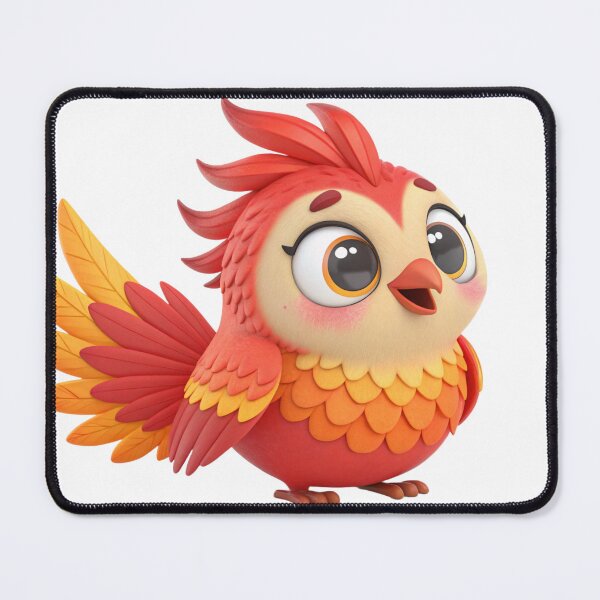 Item preview, bird, cute, cartoon, animal, pheonix, red, color, smile, eyes, emotion, feather designed and sold by NAVAL00.