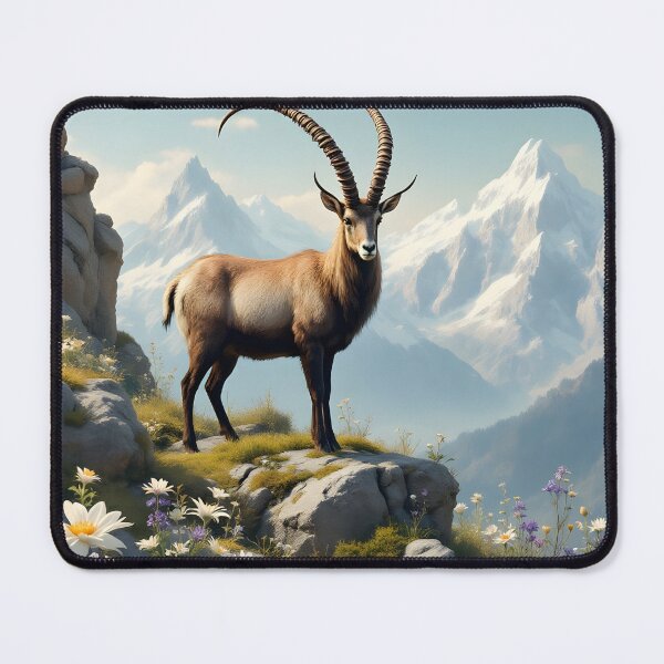 Item preview, Ibex with Wildflowers designed and sold by HabitableMoons.