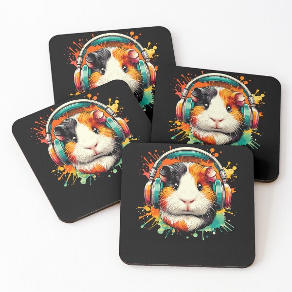 Item preview, Watercolor Headphones Funny Guinea Pig Cute Animal designed and sold by Dressed For  Duty.