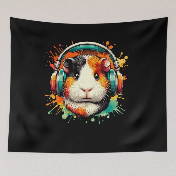 Item preview, Watercolor Headphones Funny Guinea Pig Cute Animal designed and sold by Dressed For  Duty.