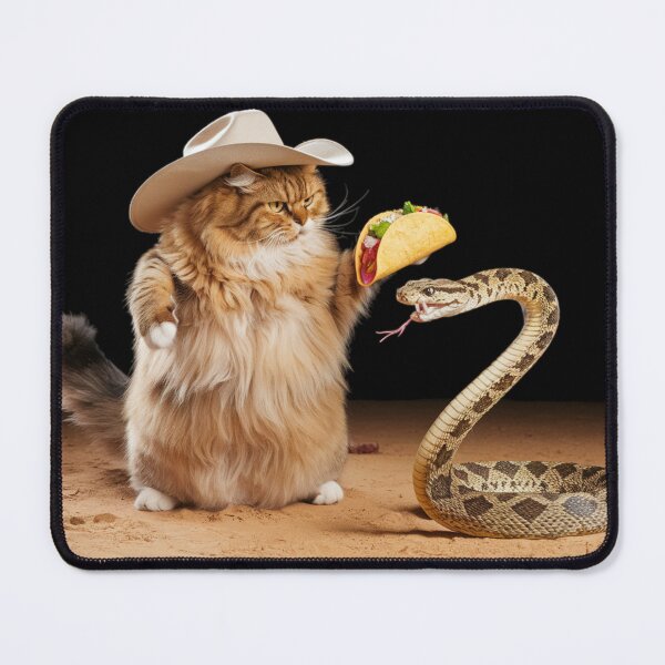 Item preview, Taco-slinging Cowboy Cat #2 designed and sold by ChonkingHazard.
