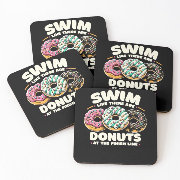 Item preview, Swim Like There Donuts At Finish Line Swimming Dessert Fans designed and sold by Dressed For  Duty.
