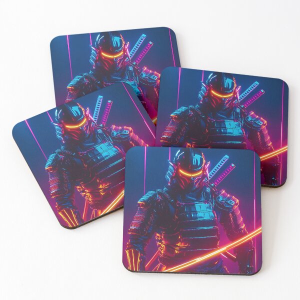 Item preview, Neon Samurai with Dual Swords designed and sold by PixelReverb.