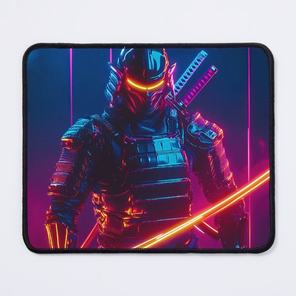 Item preview, Neon Samurai with Dual Swords designed and sold by PixelReverb.