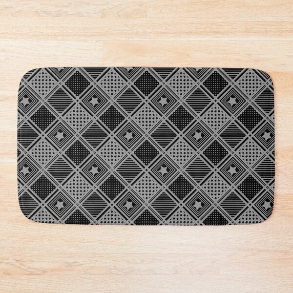 Item preview, Gray black geometric pattern in patchwork style designed and sold by fuzzyfox.