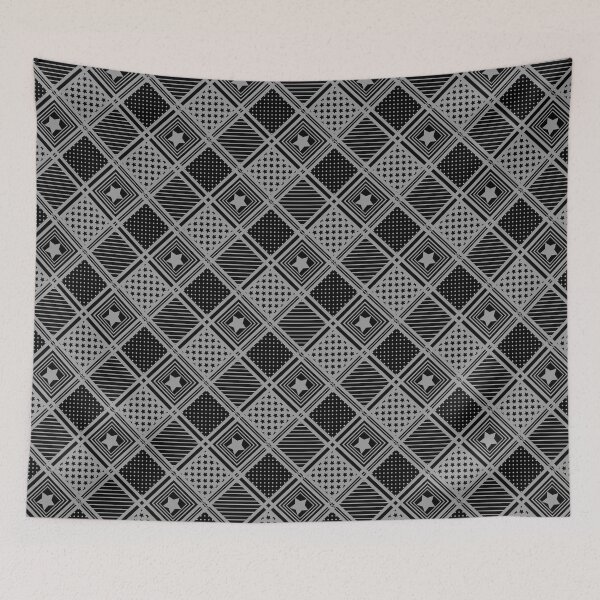 Item preview, Gray black geometric pattern in patchwork style designed and sold by fuzzyfox.