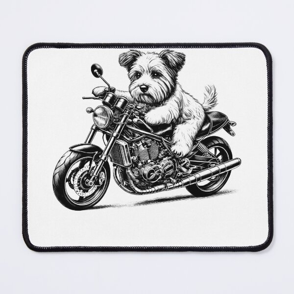 Item preview, Cool Dandie Dinmont Terrier Riding a Motorcycle Biker Dog Lover designed and sold by Kimberley King Art King Art.