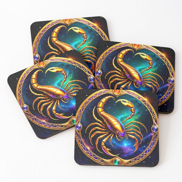 Item preview, Scorpio Zodiac Celestial Design, Vibrant Mystic Decor, Gold Blue Green Orange Purple, Ethereal Cosmic  designed and sold by PaparazziAnunnaki.
