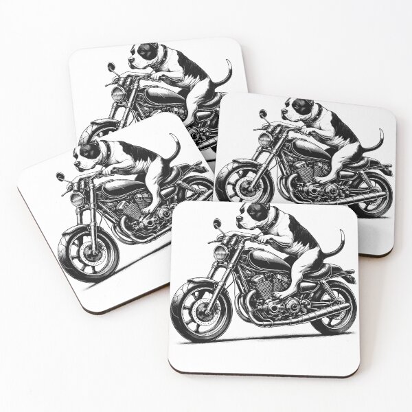 Item preview, Cool Dogo Argentino Riding a Motorcycle Biker Dog Lover designed and sold by Kimberley King Art  King Art.