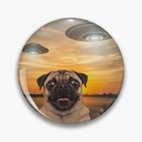 Item preview, Pug Dog Selfie Phone Photo Funny UFO Sighting designed and sold by d247.