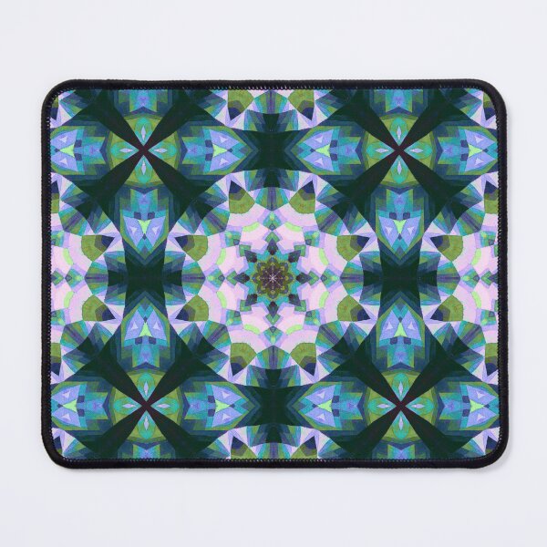 Item preview, Kaleidoscope Star Flower in Green Blue and Pink designed and sold by KeksWorkroom.