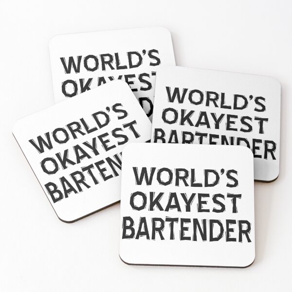 Item preview, worlds okayest Bartender Barmaid Barman Mixologists black designed and sold by ramwebroom.