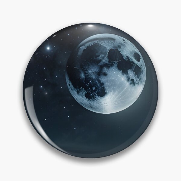 Item preview, A minimalistic moon with craters, set against a black starry sky designed and sold by johndesignwaves.