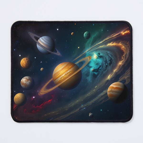 Item preview, Planets of the solar system aligned in a colorful, artistic pattern designed and sold by johndesignwaves.