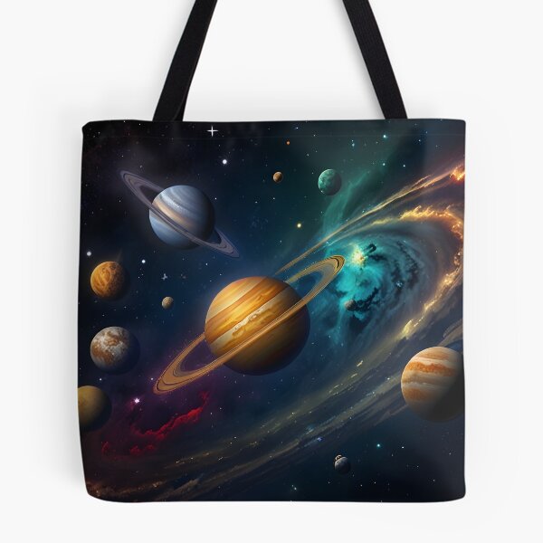 Item preview, Planets of the solar system aligned in a colorful, artistic pattern designed and sold by johndesignwaves.