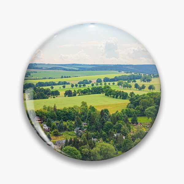 Item preview, Green countryside with trees, houses and fields. designed and sold by claireseyeview.