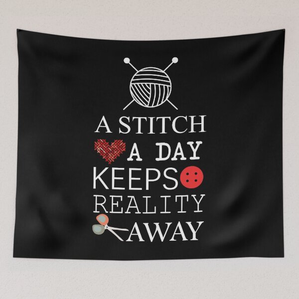 Item preview, A stitch a day keeps reality away designed and sold by adiosmillet.